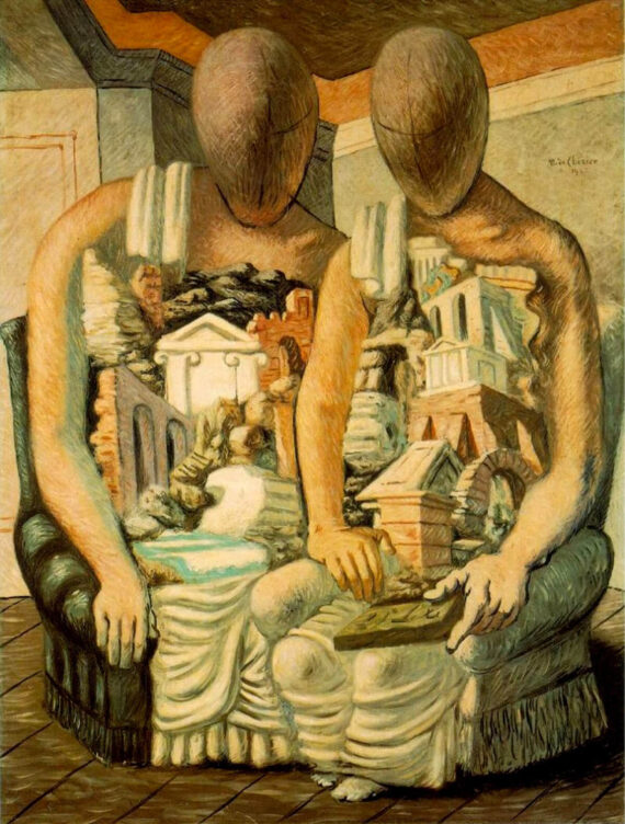 Giorgio de Chirico, Los arqueólogos (1927), óleo sobre tela.